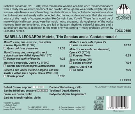 Solo & Duo Motets - Trio Sonatas - CD Audio di Isabella Leonarda - 2