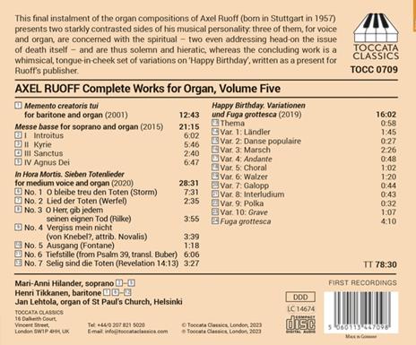 Samtliche Orgelmusik, Vol.5 - CD Audio di Axel Ruoff - 2