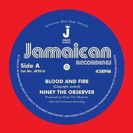 Blood And Fire, Brimstone And Fire - Vinile 7'' di Niney the Observer