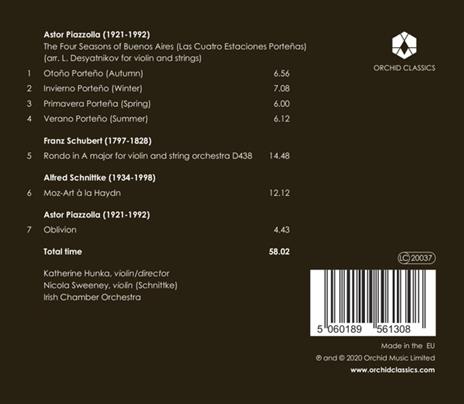 Katherine Hunka / Irish Chamber Orchestra - Piazzolla/Schubert/Schnittke - CD Audio - 2