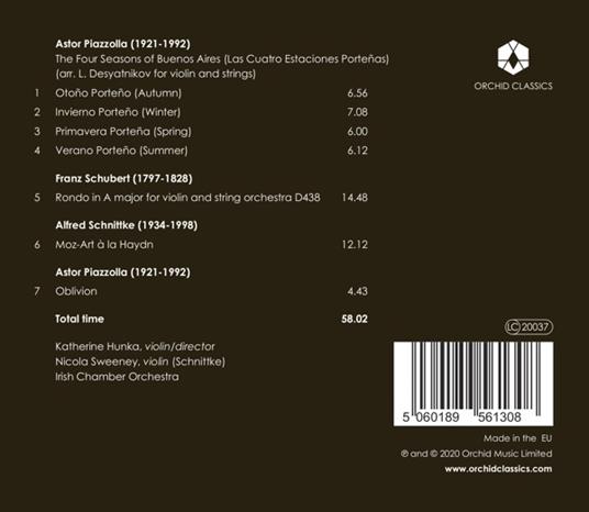Katherine Hunka / Irish Chamber Orchestra - Piazzolla/Schubert/Schnittke - CD Audio - 2