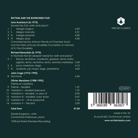 Rhythm & The Borrowed Past: Auerbach, Beaudoin, Cage, Messiaen - CD Audio - 2
