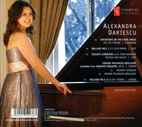 Plays Schumann, Liszt & Chopin - CD Audio di Alexandra Dariescu - 2