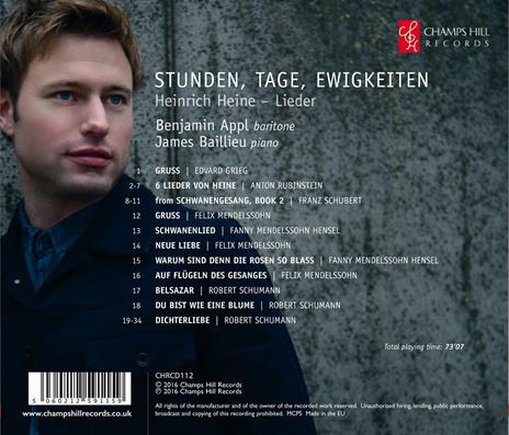 Stunden, Tage, Ewigkeiten - CD Audio di Benjamin Appl - 2