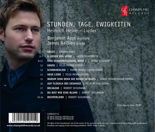 Stunden, Tage, Ewigkeiten - CD Audio di Benjamin Appl - 2