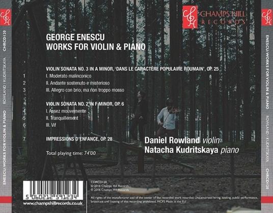 Works For Violin & Piano - CD Audio di George Enescu,Daniel Rowland - 2
