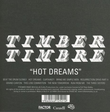 Hot Dreams - CD Audio di Timber Timbre - 2