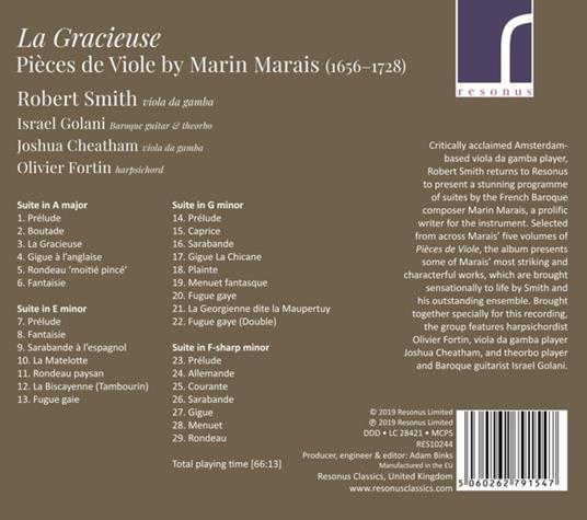 La Gracieuse. Pieces De Viole - CD Audio di Marin Marais - 2