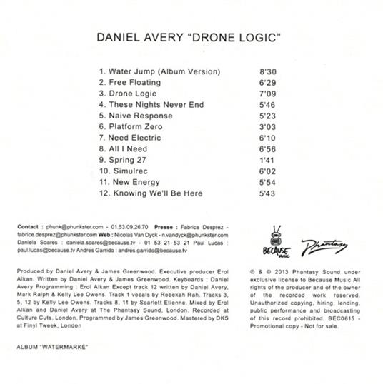 Drone Logic - CD Audio di Daniel Avery - 2