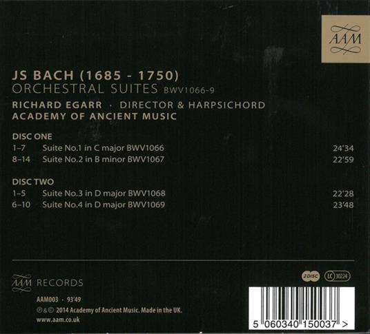 Orchestral Suites No. 1 - 4 - CD Audio di Johann Sebastian Bach - 2