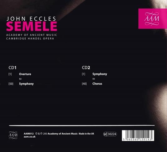 Semele - CD Audio di Academy of Ancient Music,John Eccles - 2