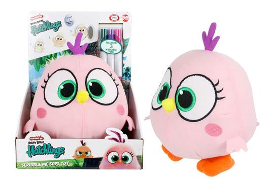 Angry Birds. Hatchlings. Scribble Me. Peluche 20 Cm Da Colorare Con 3 Pennarelli