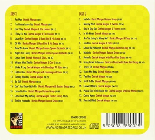 Singles Collection 1960-1962 - CD Audio di Derrick Morgan - 2