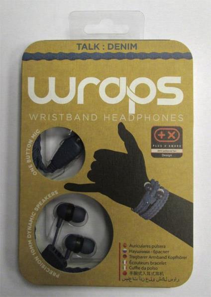 BB Auricolare Wraps Wristband Denim Blu