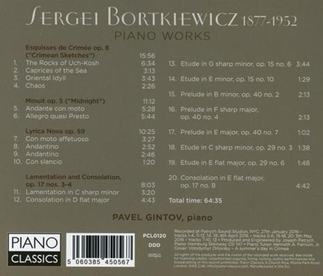 Musica per Pianoforte - CD Audio di Sergei Bortkiewicz - 2