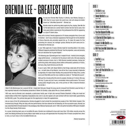 Greatest Hits - Vinile LP di Brenda Lee - 2