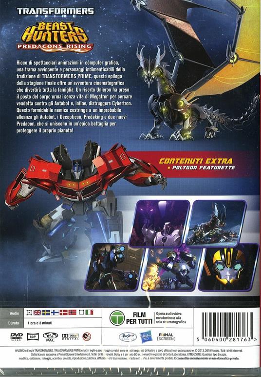 Transformers Prime. Beast Hunters: Predacons Rising di Vinton Heuck,Scooter Tidwell,Todd Waterman - DVD - 2