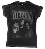 T-Shirt Donna Tg. L Nirvana. Faded Faces