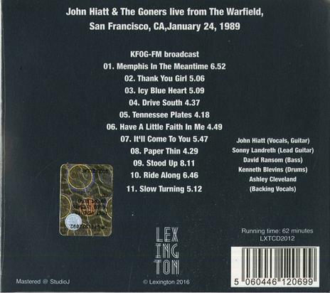 Warfield, San Francisco - CD Audio di John Hiatt - 2