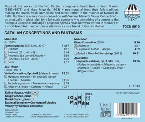 Catalan Concertinos And Fantasías - CD Audio di Daniel Blanch - 2