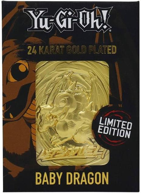 Fanattik Ygo29G Yu-Gi-Oh Metal Gold Card Collectible Replica Baby Dragon, Colore Black, 198047 - 2