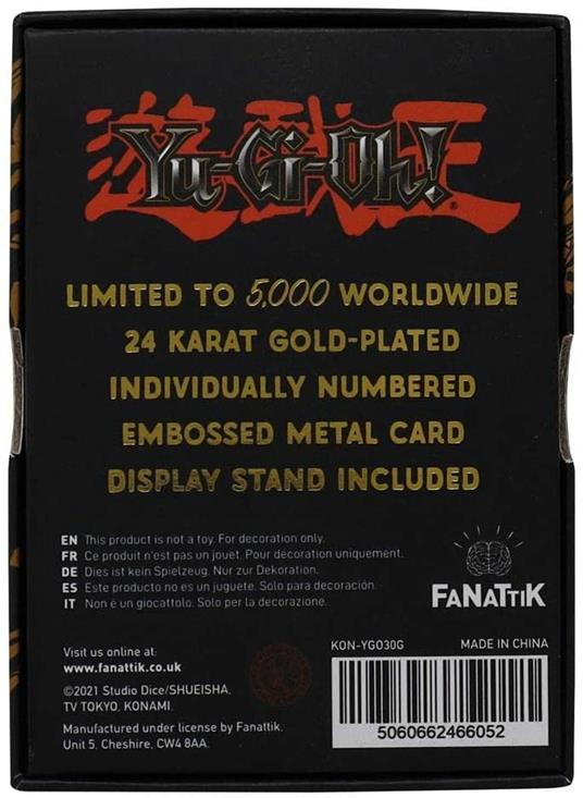 Fanattik Ygo30G Yu-Gi-Oh Metal Gold Card Collectible Replica Blue Eyes Ultimate Dragon, Colore Black, 198048 - 4