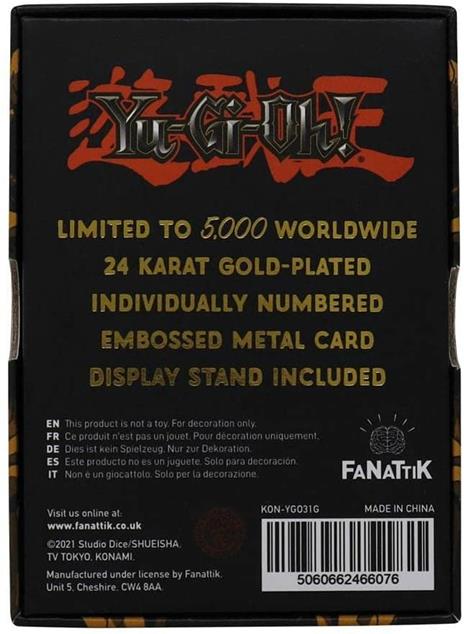 Fanattik Ygo31G Yu-Gi-Oh Metal Gold Card Collectible Replica Summoned Skull, Oro, Colore Black, 198049 - 4