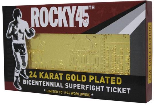 Rocky Replica 45th Anniversary Bicentennial Superfight Ticket (gold plated) - 3