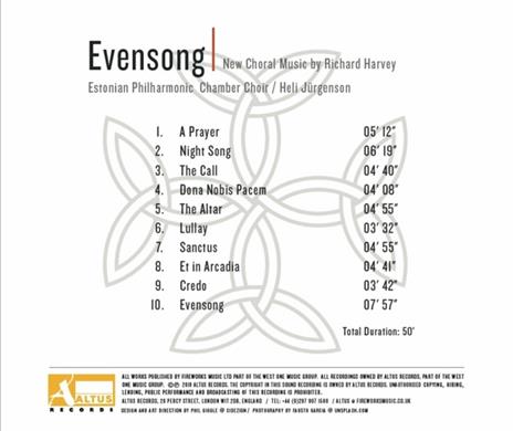 Evensong - CD Audio di Estonian Philharmonic Chamber Choir,Richard Harvey,Heli Jürgenson - 2