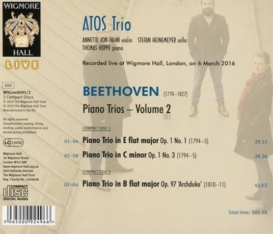 Trii con pianoforte vol.2 - CD Audio di Ludwig van Beethoven,Atos Trio - 2