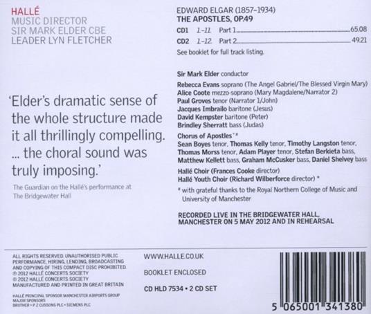 Apostles - CD Audio di Edward Elgar - 2