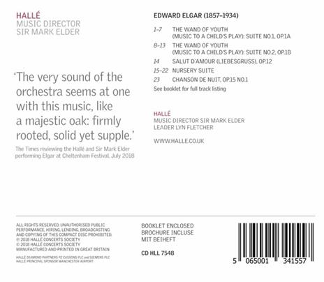 Wand Of Youth Suites-Salut D'Amour-Nursery Suite-Chanso - CD Audio di Edward Elgar - 2
