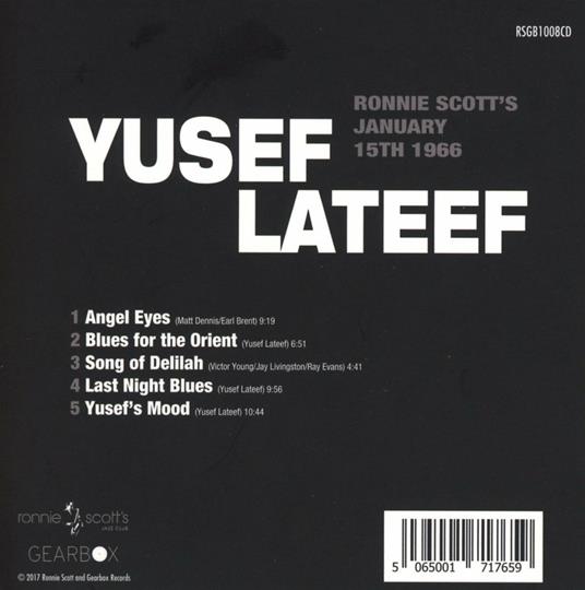 Live at Ronnie Scott's 15th January 1966 - CD Audio di Yusef Lateef - 2