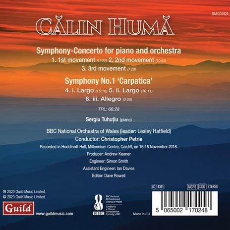 Calin Huma - Concerto For Piano And Orchestra - CD Audio - 2