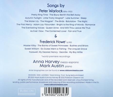 Anna Harvey Mark Austin - Songs By Warlock And Howe - CD Audio - 2