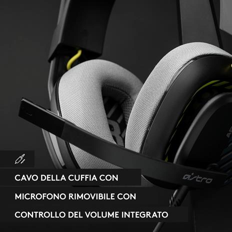 ASTRO A10 Cuffie Gaming Cablate Gen 2 - Cuffie da Gioco Over-Ear con Microfono Flip-to-Mute, Driver 32 mm, Compatibile con PlayStation, PC - Nero - 4