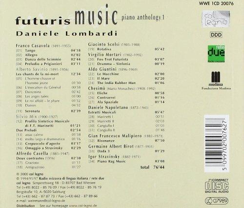 Futuris Music Piano Anthology vol.1 - CD Audio di Alfredo Casella,Giacinto Scelsi,Gian Francesco Malipiero - 2