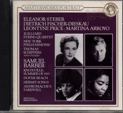 Barber: Knoxville Summer, Dover Bech / Price, Steber, Fischer-Dieskau, Arroyo CD - CD Audio