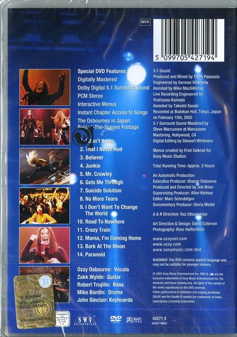 Ozzy Osbourne. Live At The Budokan (DVD) - DVD di Ozzy Osbourne - 2