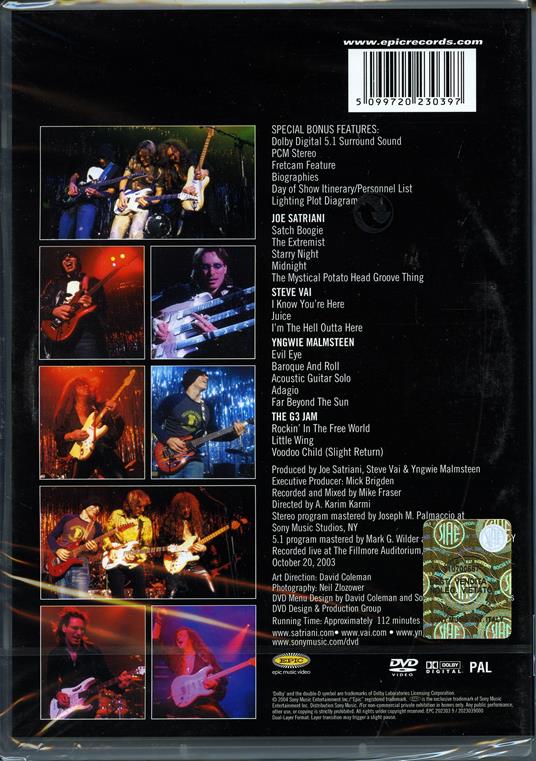 G3. Live In Denver. Joe Satriani, Steve Vai, Yngwie Malmsteen (DVD) - DVD di Joe Satriani,Steve Vai,Yngwie Malmsteen - 2