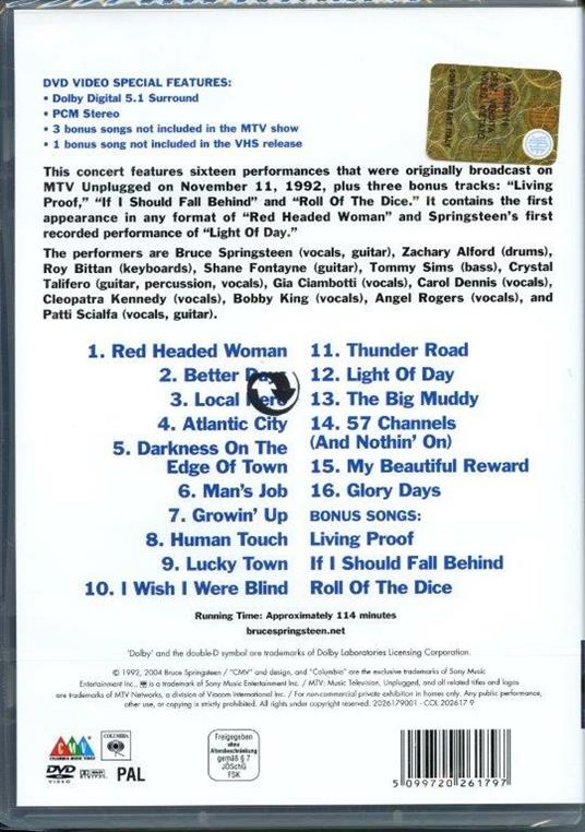 Bruce Springsteen. In Concert MTV Unplugged (DVD) - DVD di Bruce Springsteen - 2