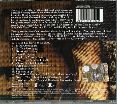 Tapestry - CD Audio di Carole King - 2
