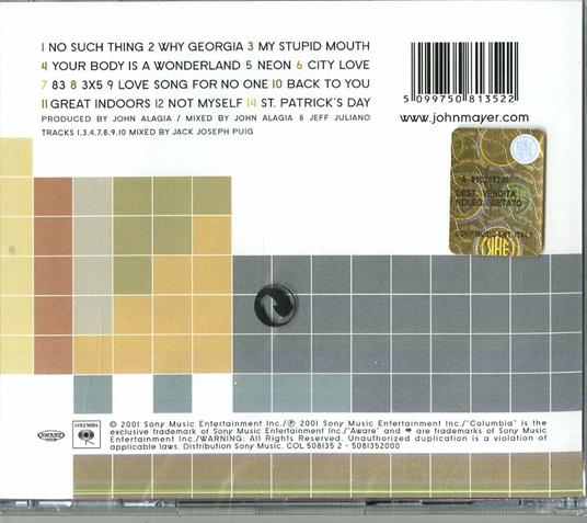Room for Squares - CD Audio di John Mayer - 2