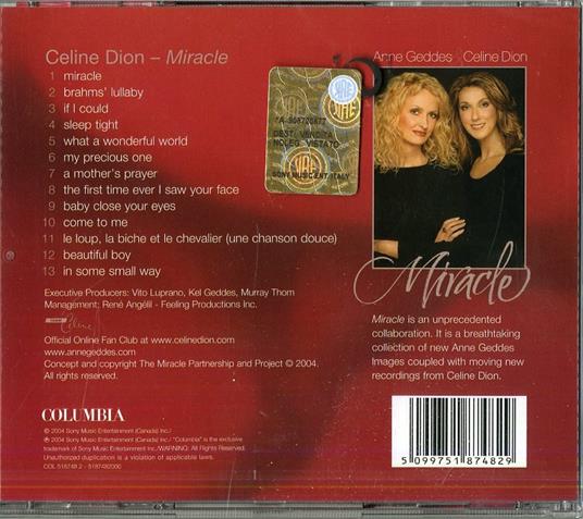 Miracle - CD Audio di Céline Dion - 2