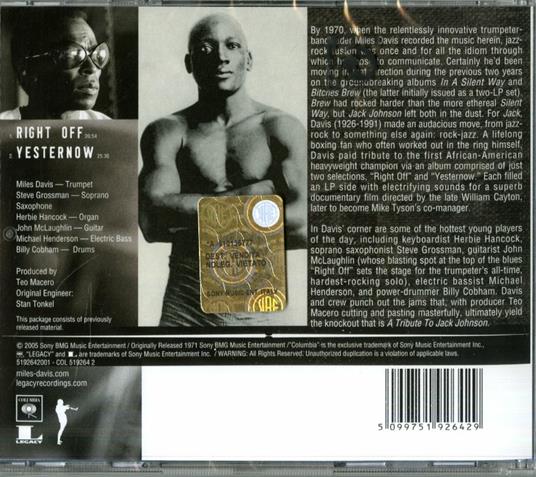 A Tribute to Jack Johnson - CD Audio di Miles Davis - 2