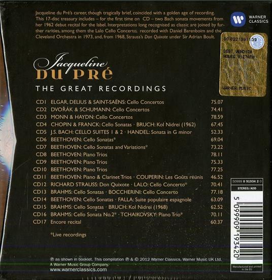 The Complete EMI Recordings - CD Audio di Jacqueline du Pré - 2