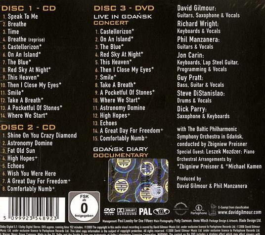 Live In Gdansk - CD Audio + DVD di David Gilmour - 2