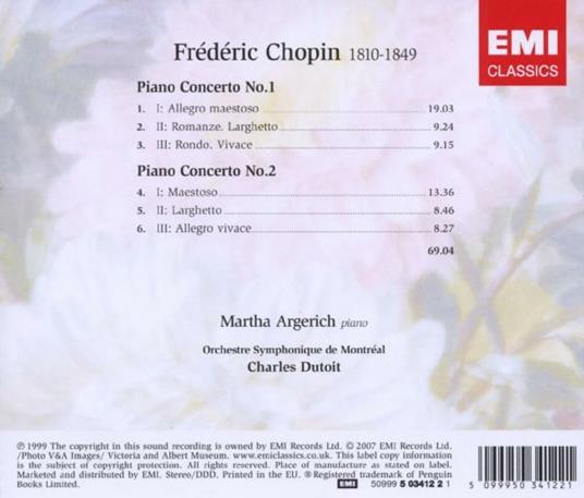 Concerti per Pianoforte n.1, n.2 - CD Audio di Frederic Chopin,Martha Argerich - 2