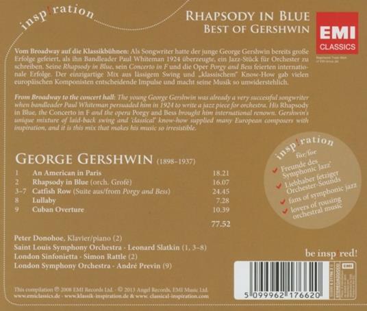 Rhapsody in Blue. Best of Gershwin - CD Audio di George Gershwin - 2