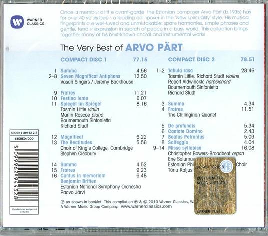 The Very Best of Arvo Pärt - CD Audio di Arvo Pärt - 2